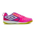 Chuteira Profissional de Futsal Umbro Pro 5 Bump Rosa Verde - Unissex