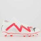 Chuteira Puma Future 7 Match FG/AG BDP Campo Branca e Rosa