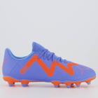 Chuteira Puma Future Play FG/AG Campo Juvenil Azul e Laranja