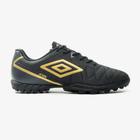 Chuteira Society Umbro Attak Eternal - Preto/Dourado/Grafite