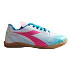 Chuteira Tênis Diadora Squadra II Branco Azul Infantil Juv