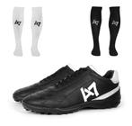 Chuteira Tênis Futsal-society- Preto +2 Meião Branco E Preto - GL Line Shoes