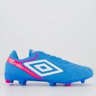 Chuteira Umbro Adamant Campo Azul e Rosa