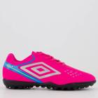 Chuteira Umbro Adamant Society Juvenil Rosa e Azul