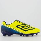 Chuteira Umbro Force Campo Amarela e Azul