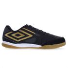 Chuteira Umbro Futsal Pro 5 Bump Club Preto Dourado e Grafite - Masculina