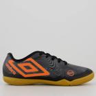 Chuteira Umbro Orbit Futsal Juvenil Preta e Laranja