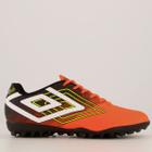 Chuteira Umbro Reflect Society Laranja e Preta