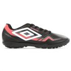 Chuteira Umbro Society Prisma Jr Preto Laranja e Branco - Infantil