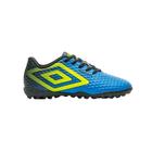 Chuteira Umbro Society Warskin JR Azul e Limão - Infantil