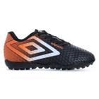 Chuteira Umbro Society Warskin JR Preto Laranja e Branco - Infantil