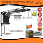 Chuveiro 220v 7800w Lorenzetti Acqua Duo Preto e Cromado Mod. 7510104