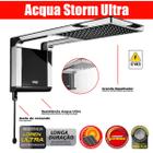 Chuveiro E Ducha Gourmet Quadrado de Luxo Preto Inox Acqua Storm Ultra 127v 5500w - Lorenzetti