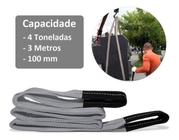 Cinta Para Elevação De Carga 3M X 100Mm 4 Tonelada Cinza - Noll