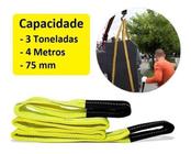 Cinta Para Elevação De Carga 4M X 75Mm 3 Tonelada Amarelo - Noll