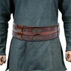 Cinto HiiFeuer Viking Wide Medieval Faux Leather Armor Brown