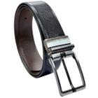 Cinto Masculino Couro Bovino Social Chic Fivela Metal Escovado Girtaória Dupla Face Largura 3,5 cm