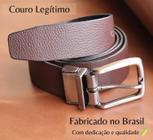 Cinto Masculino Dupla Face Couro Legítimo Preto e Marrom Marca BELLVOLPE