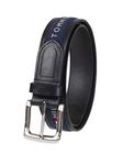 Cinto Tommy Hilfiger Ribbon Inlay preto/azul marinho para homens tamanho 36