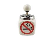 Cinzeiro Ceramica Com Reservatório Proibido Fumar Branco