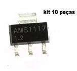 Circuito AMS1117 1,2V SMD Arduino ams 1a 1w 1.2v integrado ci Kit 10 Unidades