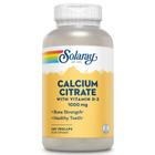 Citrato de Cálcio Solaray c/Vitamina D3 1000mg, Ossos e Dentes Saudáveis, Coração, Suporte Muscular & Nervoso, 60 Serv, 240 VegCaps
