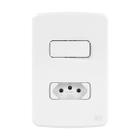 CJ 1 Interruptor Paralelo+Tomada 10A PLACA 4X2 BR Compose Weg