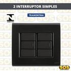 Cj 2 interruptores simples 4x4 liz grafite tramontina