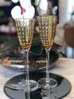 Cj 2 tacas para champanhe de vidro orquidea ambar 200ml