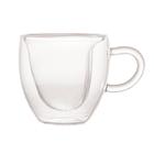 Cj.2 Xícaras p/Café Dupla Parede Vidro Boro Silic.Heart 80ml