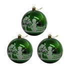 Cj 3 Bolas de Natal Premium Verde 10cm - Vencedor