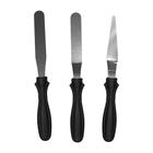 Cj 3 espatulas para decorar bolo bistro preto mek