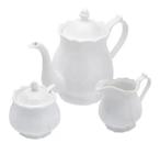 Cj 3 Pcs Porcelana P/ Chá Fancy Branco - Wolff