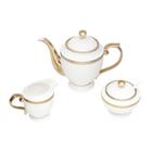 Cj 3pc porcelana p/cha paddy branco - GNJ HOME DECOR