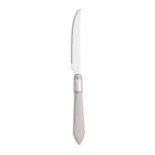 CJ 6 Facas P/ Churrasco de Aço Inox C/ Cabo de Plástico Mother Pearl Cinza 23Cm