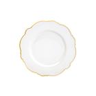 Cj 6 pratos rasos porcelana maldivas branco c/fio dourado 28