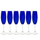Cj.6 Taças em Cristal p/Champagne Gastro Azul Cobalto 220ml