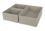 CJ CAIXAS ORGANIZADORAS 3 PCS DOBRAVEIS TNT CINZA CLARO 30cm - Flor Arte