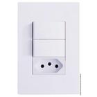 Cj interruptor duplo paralelo + tomada 10a 4x2 - recta branco satin fosco - brs12259-9br