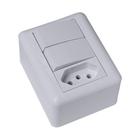 Cj interruptor duplo paralelo + tomada 20a sobrepor - blux overlap branco - bo10596-1br