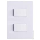 Cj interruptor duplo simples separado 4x2 - recta branco satin fosco brs12025-1br