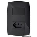 Cj interruptor paralelo + tomada 10a 4x2 - blux home grafite - bh10471-1gf