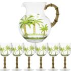 Cj. Jarra 2,8 L e 6 Taças Acrílico Palm Tree 495ml Wolff