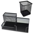 Cj Porta Lápis + Porta Treco Organizador de Mesa de Escritório Kit caneta metal aramado