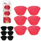 Classic Forma Cupcake Red Silicone Com 6Pcs