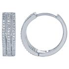 Clássico D-6056 Feminino Sterling Prata Open Triple Row CZ Ea