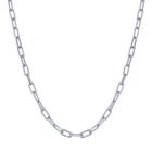 Clássico L-4376 Mulheres Sterling Rope Design Paperclip Neckla