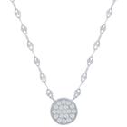 Clássico M-6969-S Círculo Feminino Pave CZ Espelho Chain Colar