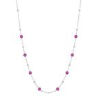 Clássico M-7076-16 Conjunto de Moldura Feminina Ruby CZ e Colar de Contas