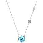 Clássico M-7089 Feminino Round Aqua com Pescoço CZ Branco Menor